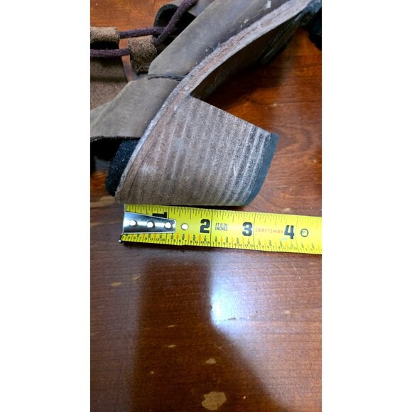 Woolrich Women's Y2k 80sBrown Suede Gladiator Block Heel Sandals Lace-Up & Zippe - Picture 6 of 9